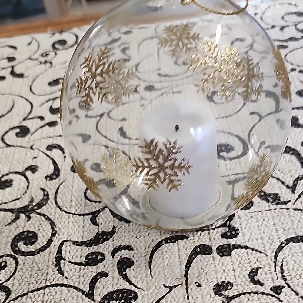 Lighted Gold Snowflake Ornament